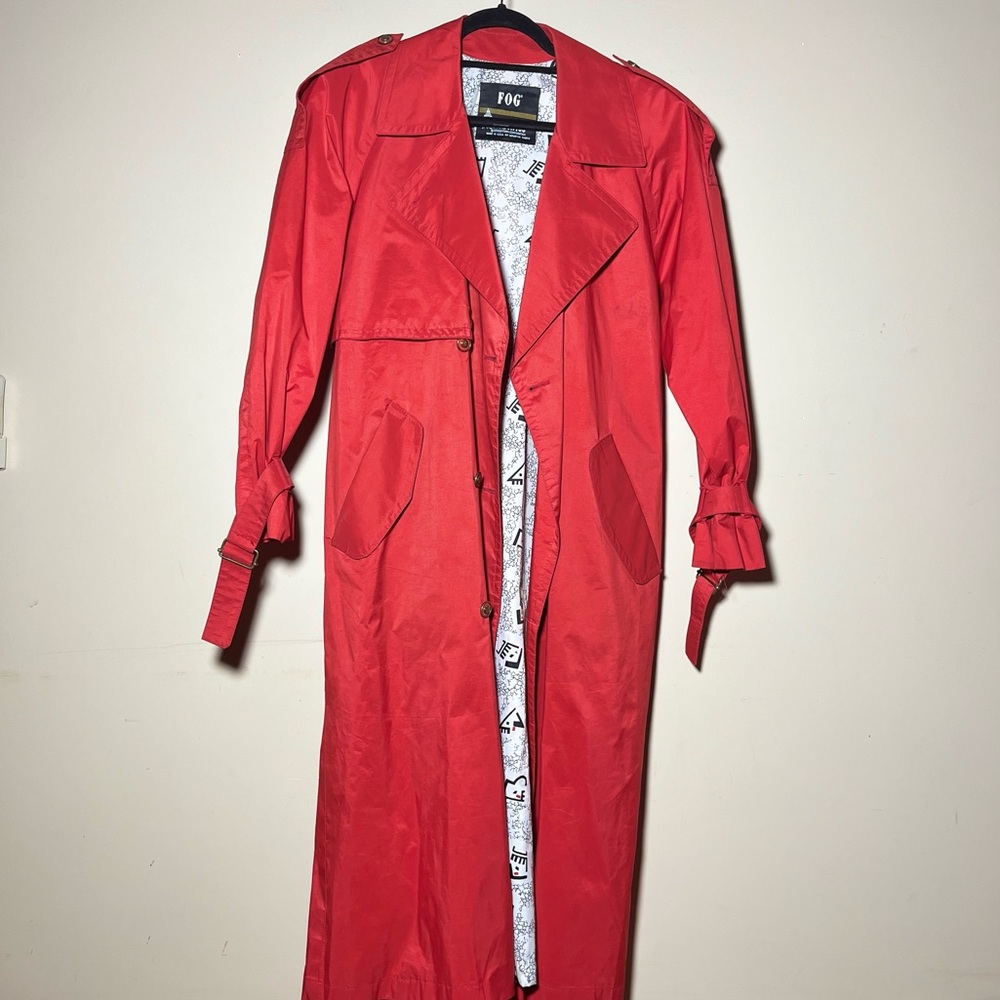 VTG 80S LONDON FOG RED TRENCH COAT
